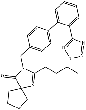 3-Butyl-2-[[4-[2-(2H-tetrazol-5-yl)phenyl]phenyl]methyl]-2,4-diazaspiro[4.4]non-3-en-1-one(138402-11-6)